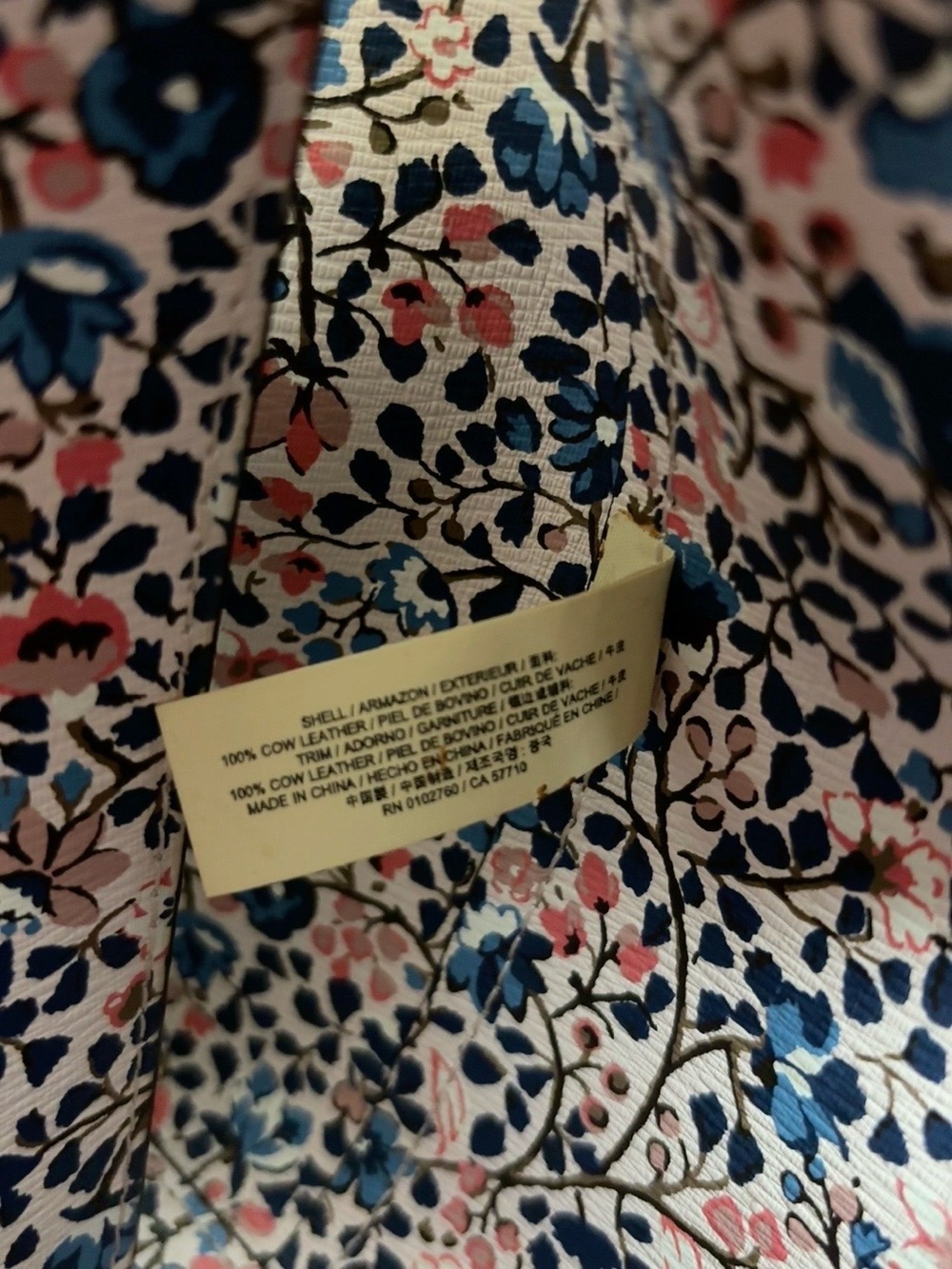 Kate Spade New York Cream Ivory Leather Tote Shoulder Bag Floral Lining - Picture 16 of 16